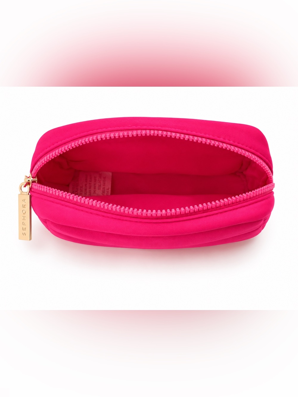 Sephora Hot Pink Padded Makeup Bag Cosmetic Travel Pouch - Picture 2 of 3